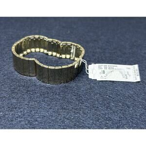 NEW Anna & Ava Gold Tone Bar Link Stretch Wide Bracelet